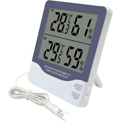 Crezuo Digitalthermometer mit großem Display und Innen-/Außentemperaturanzeige