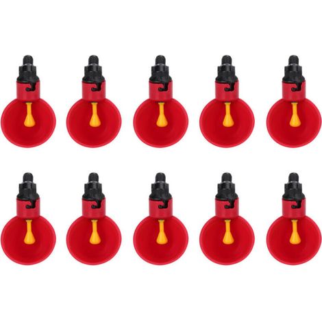 10 Pièces Abreuvoir Automatique pour Poules, Accessoire de Cage avec Bol à Eau