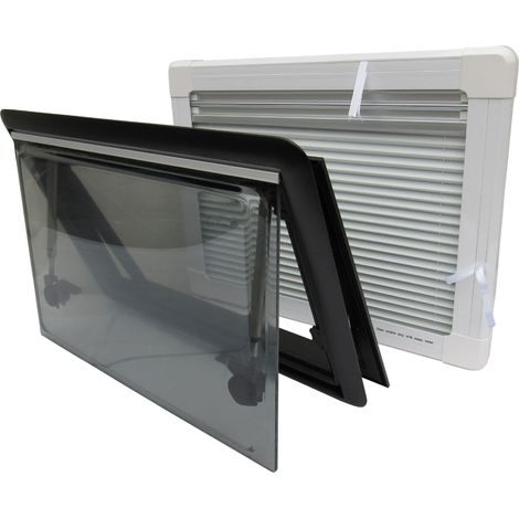 Caravan Replacement Window With Blind 500mm x 350mm (Motorhome RV Stainless Flyscreen) (1/5)