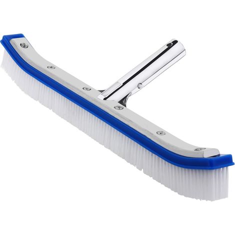 Brosse de Piscine renforcée 46 cm adapté aux Supports Courants Poils durs en PVC Tête de raccordement en Aluminium Entretien Nettoyage (1/5)
