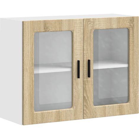 Mueble de pared de cocina de diseño moderno de 80 x 31 x 60 cm gran capacidad de almacenamiento acabado mate en madera de roble Sonoma 020050395 (1/5)
