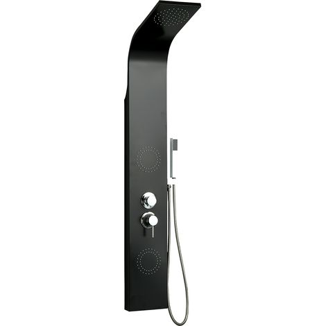 Colonne de douche hydromassante pour salle de bain (aluminium) couleur noir modèle Santorini (1/5)
