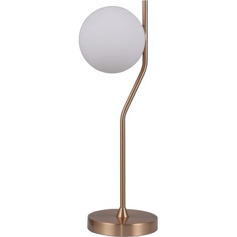 Italux Carimi - Lampe de Table Moderne Miel Laiton 1 Lumière avec Abat-Jour Blanc, G9 (1/2)
