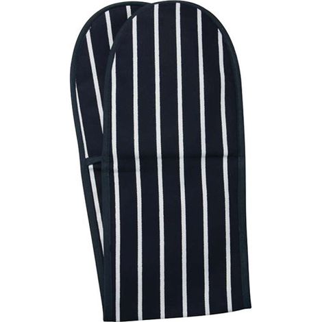 Dexam Rushbrookes Classic Butchers Stripe Double Oven Glove Blue
