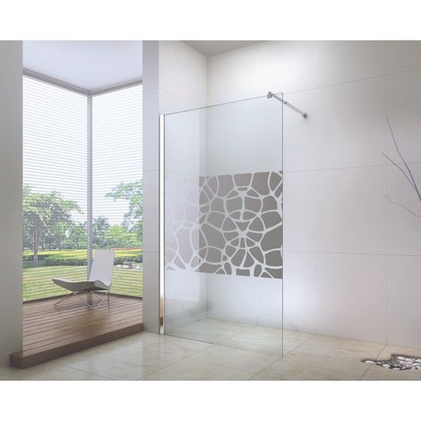ONDEE - Mamparas de baño ALEA - Serigrafía espejo - Vidrio templado - Transparente - 80x200x1cm (1/5)
