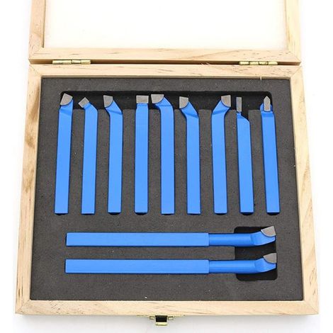 SET UTENSILI 11pz BRASATI PER TORNIO 6X6mm DA TAGLIO SCATOLA LEGNO