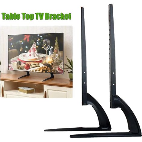 Meuble TV, Hauteur réglable, Construction en acier durable, noir (1/2)