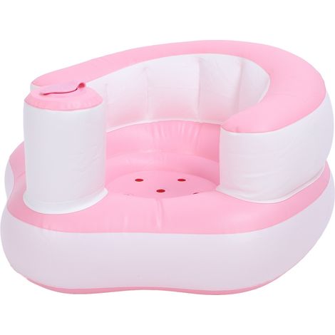 Aufblasbarer Babysitz aus weichem, hautfreundlichem PVC mit Luftpumpe, tragbarer Sicherheits-Babystuhl mit Rückenlehne für Boden, Bett, Dusche und Pool (1/5)