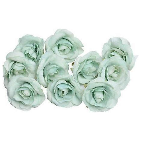 10 roses artificielles de 4 cm, têtes de fleurs, pour décoration DIY de mariage, fêtes ou chambre.vert menthe (1/5)
