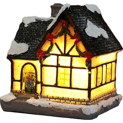 Lumière LED de noël en résine, décorations de maison, scène de Village, ville, cadeaux (1/5)