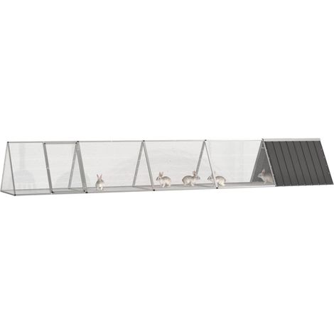 Maison Exclusive - Gabbia per Conigli Antracite 504,5x80,5x71 cm Acciaio Zincato