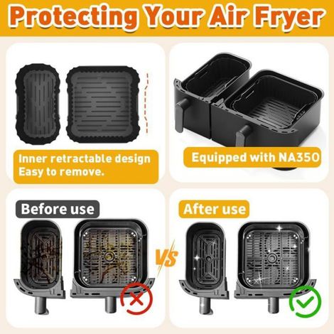 24 Pièces Accessoires Airfryer pour Philips Airfryer Dual Basket 3000 Series NA350 Airfryer, NA350 Friteuse à Air Double 3L-6L (1/4)