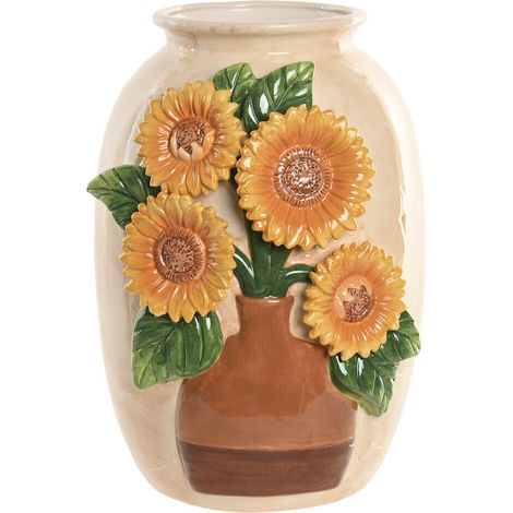 Jarron Ceramica 26X26X34 Girasol Amarillo (1/4)