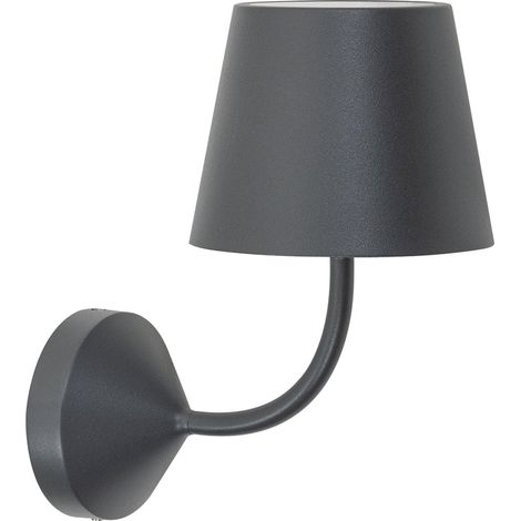 Ai Lati Poldina Lampada da parete a LED 5.4W IP54 Grigio Scuro 2700K 446lm, design moderno in alluminio per illuminazione esterna ed interna