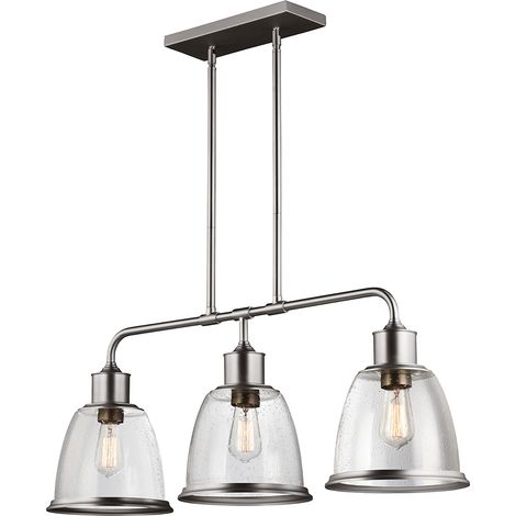 Lampadario Contemporaneo Hobson Acciaio Nichel Satinato 3 Luci E27 (1/5)