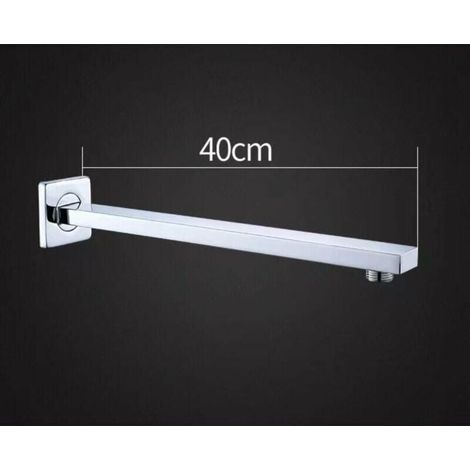YMYNY Bras de Douche Mural Extension Bras Tube d'Arrosage en Acier Inoxydable, 40CM Chrome (1/4)