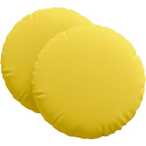 Cuscini per Seduta 2 pcs Giallo Chiaro Ø80 x 29 cm Tessuto vidaXL