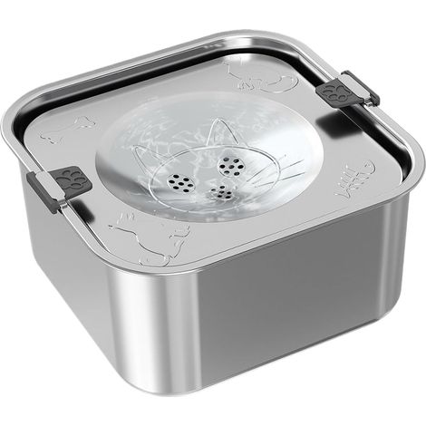 Distributeur d'eau Grand Format pour Chiens - Fontaine À Eau en Acier (1/5)