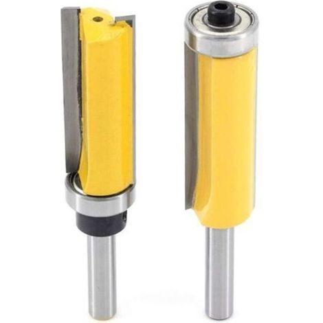 8-mm-Schaft-Bündigfräser, extra lange Fräser, Kopierfräser mit oberem Lager + Kopierfräser mit unterem Lager