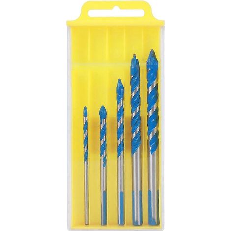 5-teiliges Zentrierbohrer-Set für Keramikfliesen, DIY-Wandlochbohrer (4 mm, 5 mm, 6 mm, 8 mm, 10 mm)