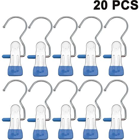 Lot de 20 Pinces à linge, Acier inoxydable, Poignée antidérapante, Pour chaussettes et serviettes, Usage intérieur et extérieur (1/5)