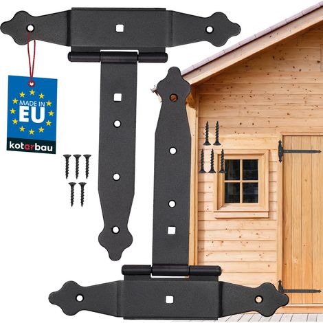 Lot de 2 suspensions croisées de 200 mm pour charnière, plaque de construction, ferrure de porte, raccord en bois, charnières en T, bande en T revêtue par pulvérisation (1/5)