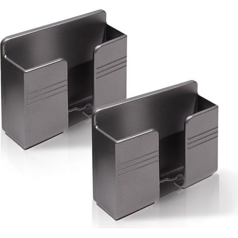 Lot de 2 supports muraux pour téléphone, support de charge universel pour bureau avec bande adhésive, gris (1/5)