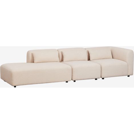 Canapé d'angle modulaire 3 pièces Fogler avec méridienne à gauche SKLUM