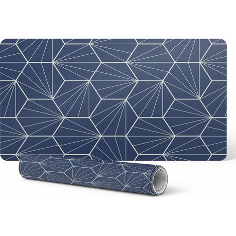 Alfombrilla de escritorio antideslizante y duradera con estampado geom茅trico de 90x45 cm.