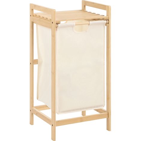 Set di 3 cesti per la biancheria con tasche laterali in tessuto beige marrone chiaro Torotal (1/5)
