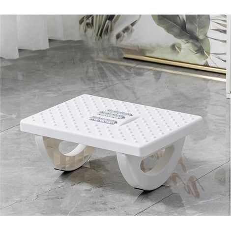 Repose-pieds léger, repose-pieds de bureau, grande capacité de charge, avec fonction de massage à rouleaux, patins antidérapants, convient à divers scénarios (blanc). (1/5)