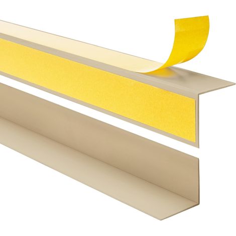 Cornière d'angle PVC 20x20mm - Lot de 1 - Beige autoadhésif - Protection murs sans perçage - Maison et bureau - 100 cm (1/5)