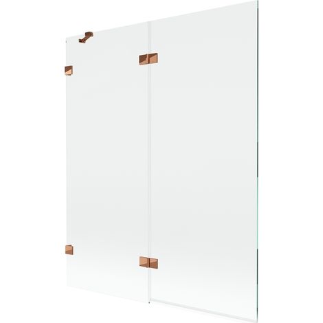 Mexen Lunar pare-douche à 2 volets gauche 140 x 150 cm, transparent, or rose - 897-140-100-60-00-L (1/5)
