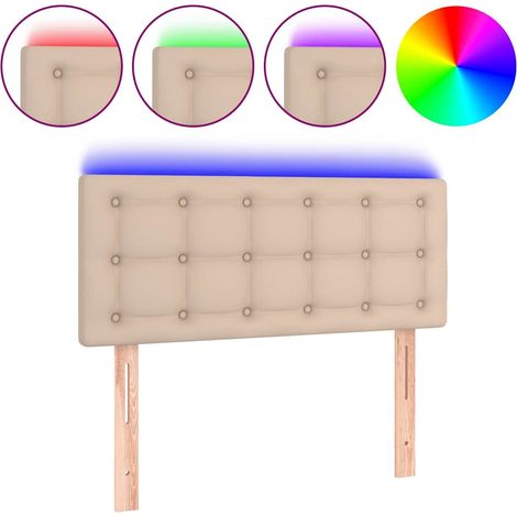 Maison Exclusive - LED Kopfteil Cappuccino-Braun 90x5x78/88 cm Ku (1/5)