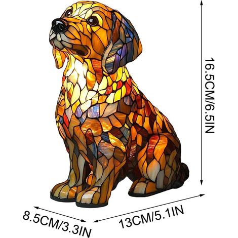 Veilleuse Chien - Lampe De Table En Résine Teintée - Décoration Pour Chambre Et Salon - Idée Cadeau Pour Amoureux Des Chiens - 1 Pièce (1/2)