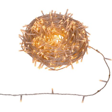 Guirlande Lumineuse Extérieur 30 mètres 300 LED Jaune Ambre 8 jeux de lumière - Feeric Christmas (1/3)