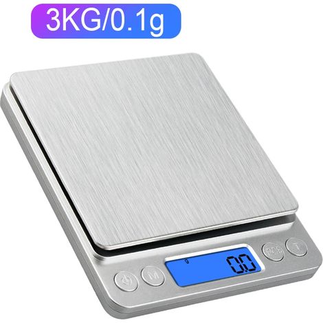 Balance de bijouterie portable 500 g/0,01 g, balance à affichage numérique 3 kg/0,1 g, balance électronique de cuisine, balance de table personnelle, balance de cuisine alimentaire-AquaForge (1/5)
