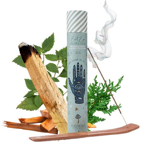 Bastoncini di incenso Celestial Magic contro il malocchio con supporto in legno, 15 pezzi. (1/2)