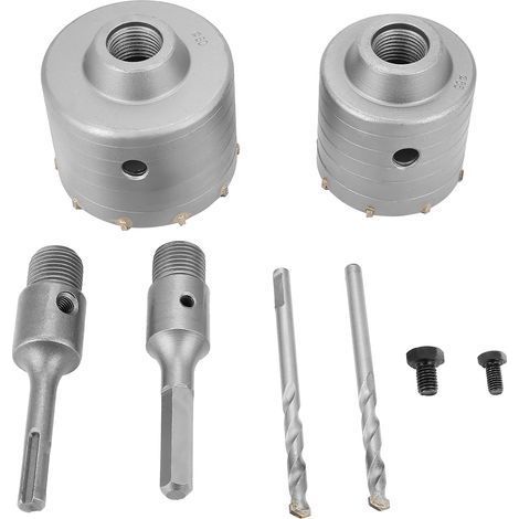 Betonlochsäge, Kernbohrer-Set mit SDS-Plus-Adapter, 110-mm-Bohrer, Lochaufweiter, Bohrverlängerung für präzises Bohren in Keramik, Glas, Marmor, 65/80 mm (1/5)