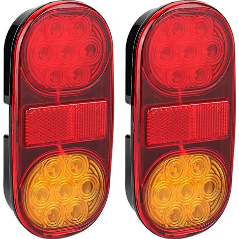 Feu arrière LED 12V universel avec plaque d'immatriculation lumineuse pour remorque, bus, camping-car (1/3)