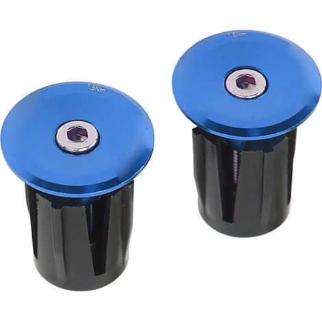 Bouchons de guidon aluminium plastique 2 pièces, légers, embouts de cintre pour vélos VTT route, bleu (1/5)