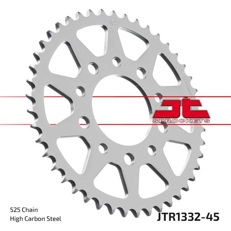 Pi帽贸n trasero de acero JT R1332-45, 45 dientes, tama帽o 525 (1/2)