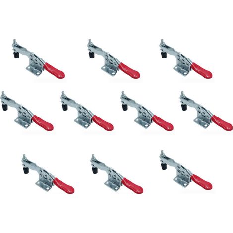 GH-201-B 10er-Pack Zimmermanns-Kniehebelklemmen, 90 kg Tragkraft, verstellbarer horizontaler Schnellverschluss