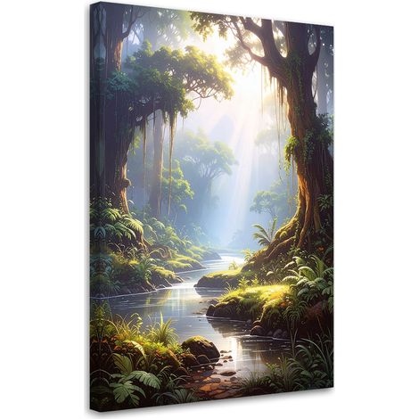 Bild auf Leinwand Tropischer Wald Dschungel Fluss Natur 20x30