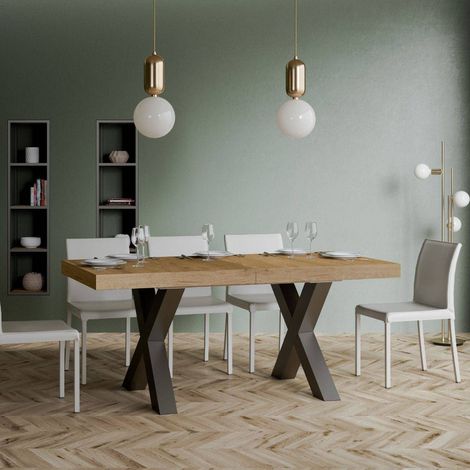 Tavolo "Perugia" allungabile in legno per sala da pranzo -Allungabile fino a 420 cm / Quercia (1/5)