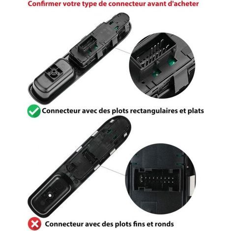 Levé Vitre 207 Avant Gauche Vitre Électrique Interrupteur 6554.QC, Interrupteur de Lève-Vitre 207 Commande Vitre 207 pour Peugeot 207 Citroen c3 NPTERBL (1/4)