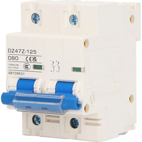 Haofy Mini Kompakt-Leistungsschalter 2P 80A DC1000V zum Schutz von Photovoltaik-Solaranlagen, speziell für Elektroautos (Haofys8nmkgtvgf-1013220327311)