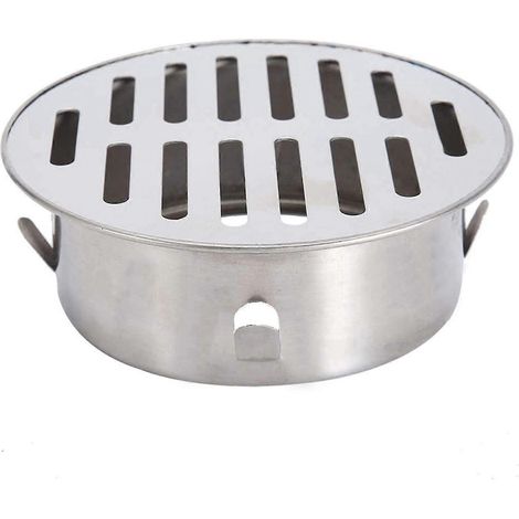 Bonde de sol en acier inoxydable, bonde de sol ronde amovible anti-obstruction pour lavabo de balcon ou jardin extérieur D (1/4)