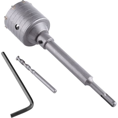 65mm Concrete Drill Bit, Hole Saw Set for Walls, Brick, Cement, Stone, 200mm Shank with Wrench for Home Improvement Projects (1/5)