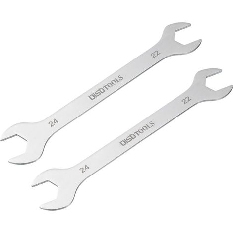 Clé Plate 2pcs Clé À Douille Fine 22mm x 24mm Métrique Sablée En Acier Inoxydable 3cr13, Clé Double Pour L’Entretien Ménager Et Les Réparations Générales (1/5)